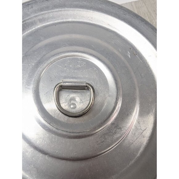 Vintage Pure Aluminum Safety Ring Pot Cover Round Metal Lid 6" - Picture 2 of 4